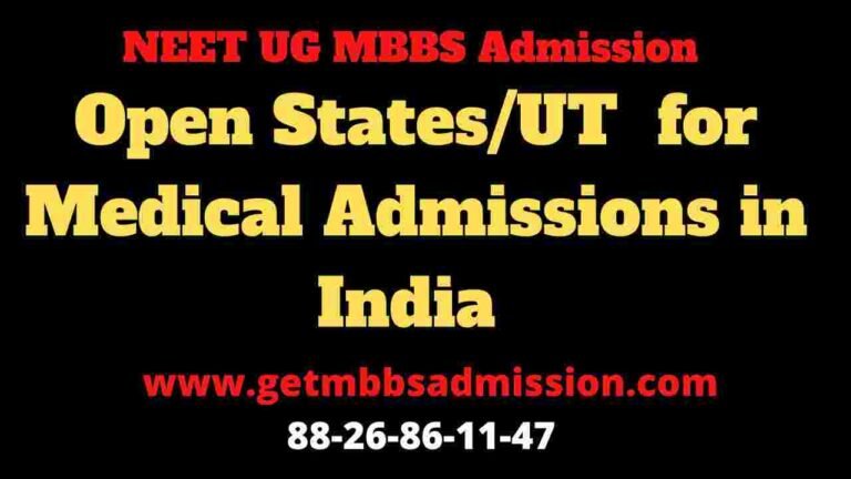 Open states for MBBS MD MS BDS Admission in India