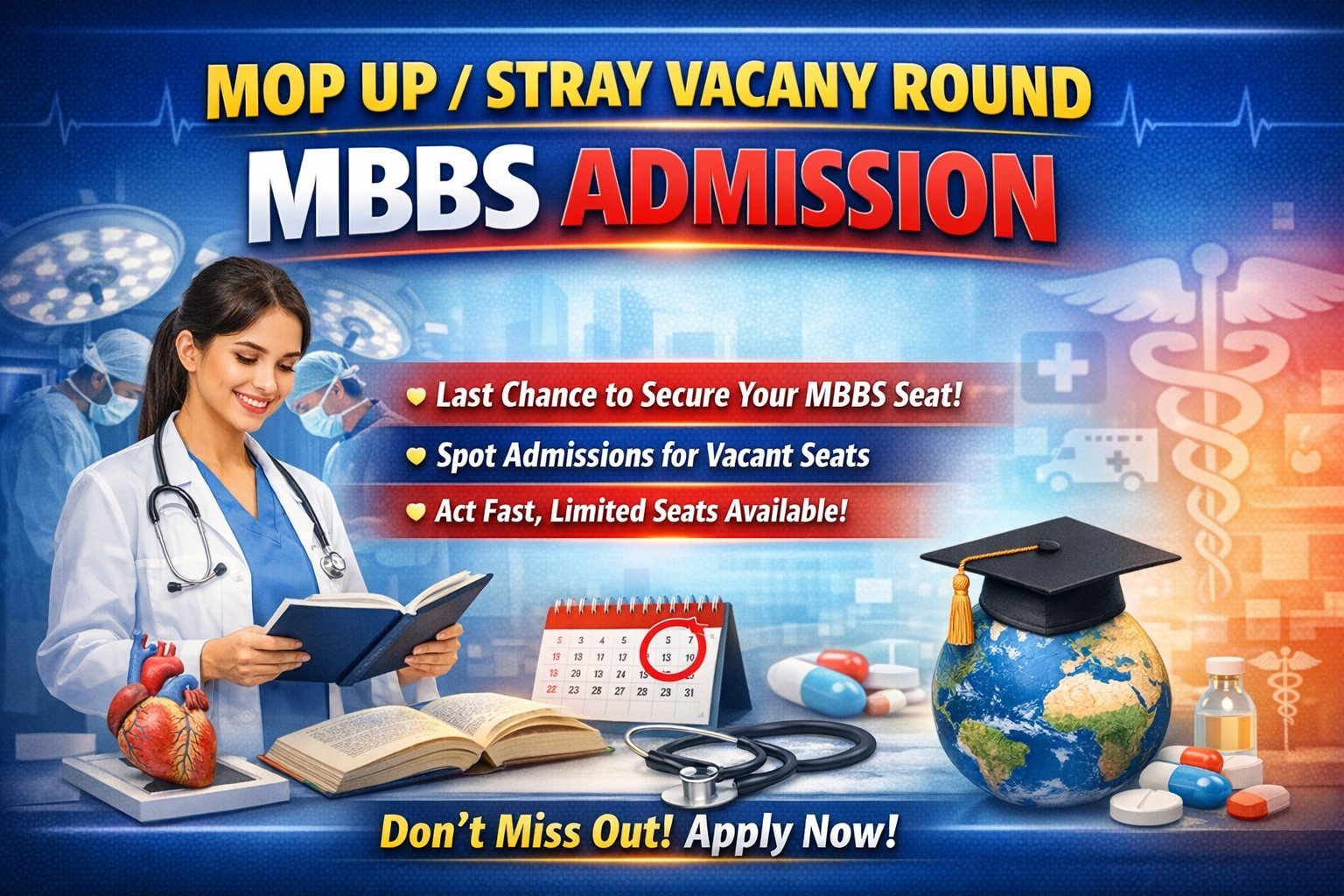 MOP UP Stray vacancy round MBBS Admission
