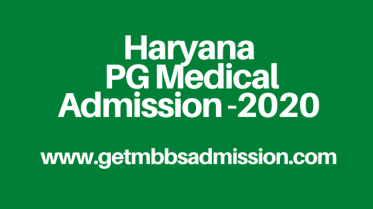 Haryana PG medical admission 2020