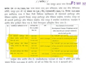 Chhattisgarh Revised MBBS fees 2023