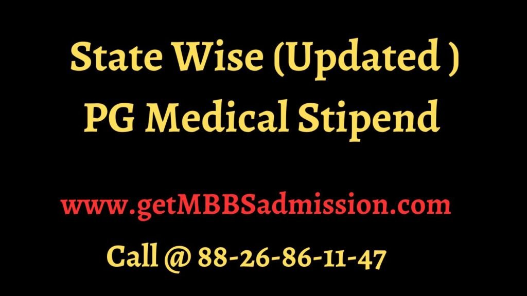 State wise Stipend Details for NEET PG 2024