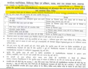 Uttar Pradesh MBBS BDS 2022 mop up round schedule