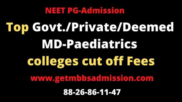 Top MD Paediatrics govt colleges in India
