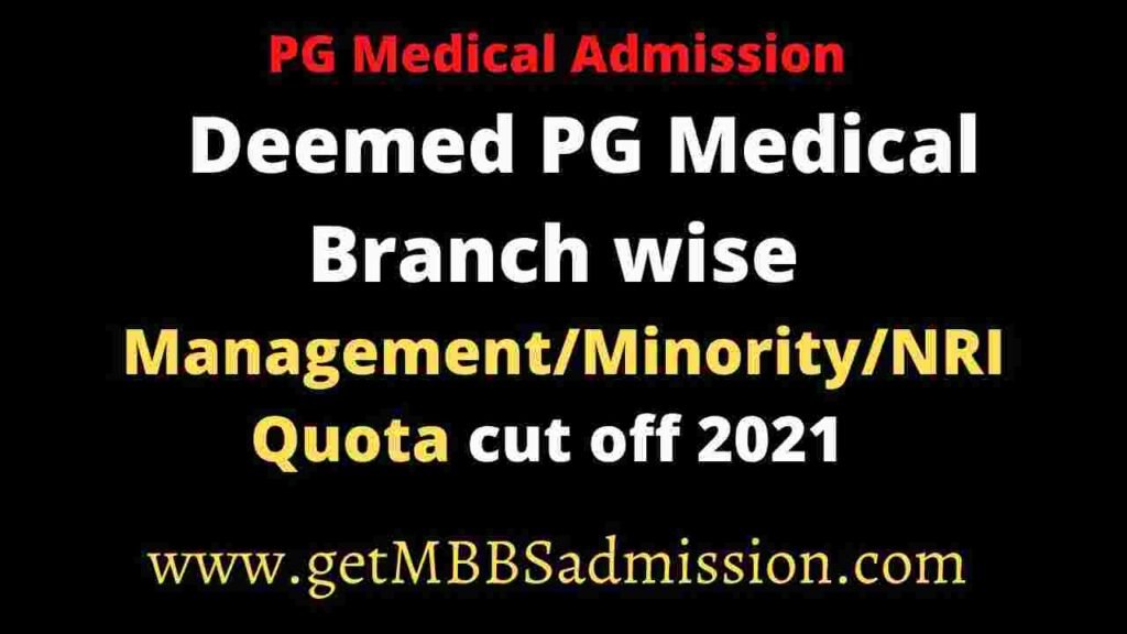 Deemed University NEET PG cut off