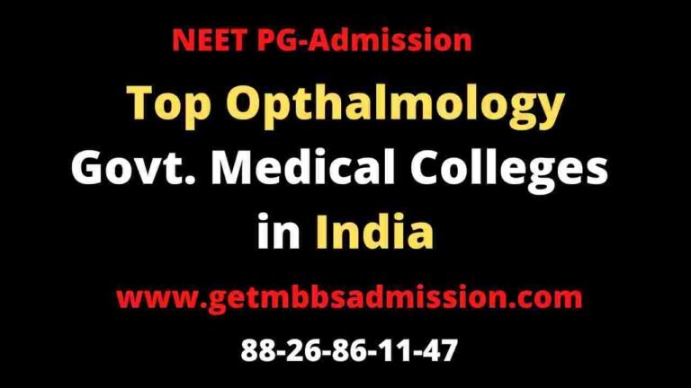 Top MS Opthalmology Govt colleges in India