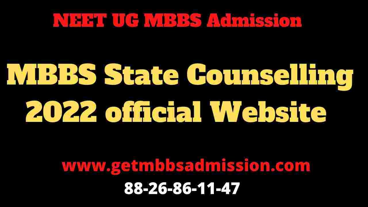 NEET UG MBBS BDS state counselling 2022 official website
