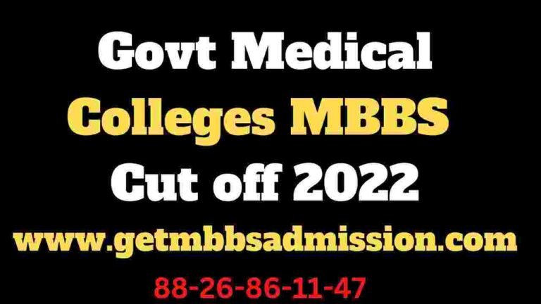 Marks required for Govt Medical Colleges UR category