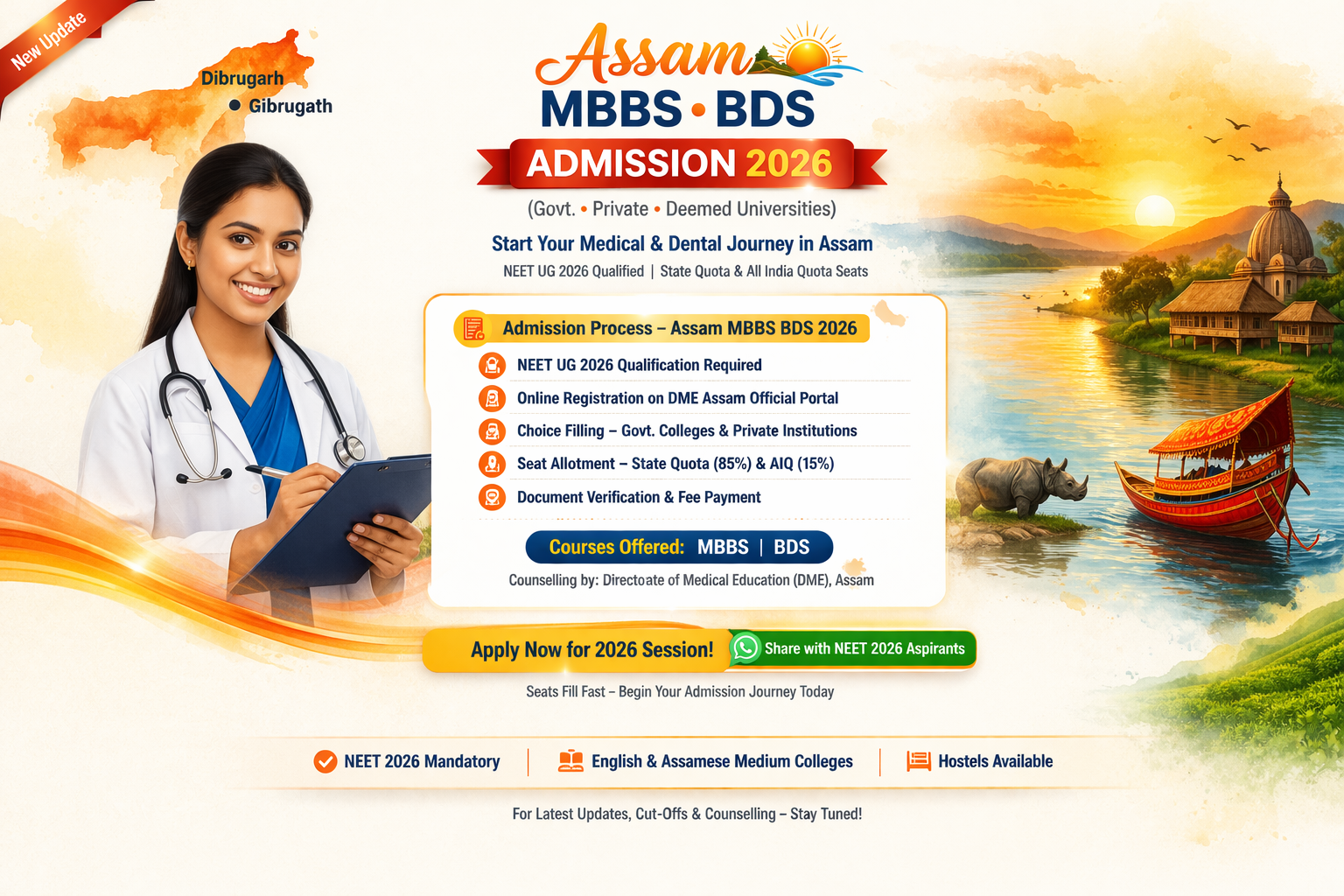 Assam MBBS BDS admission process 2026