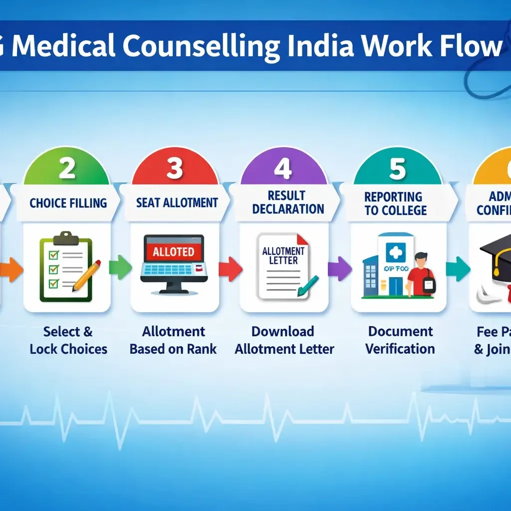 NEET PG counselling India work Flow