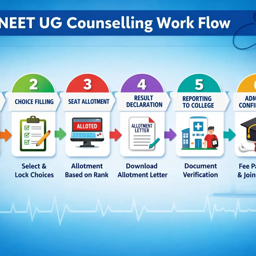 NEET UG counselling work flow