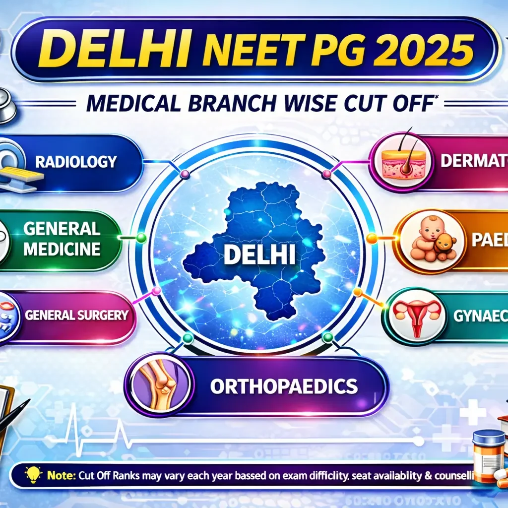 Delhi PG Medical Branch wise Cut Off 2025