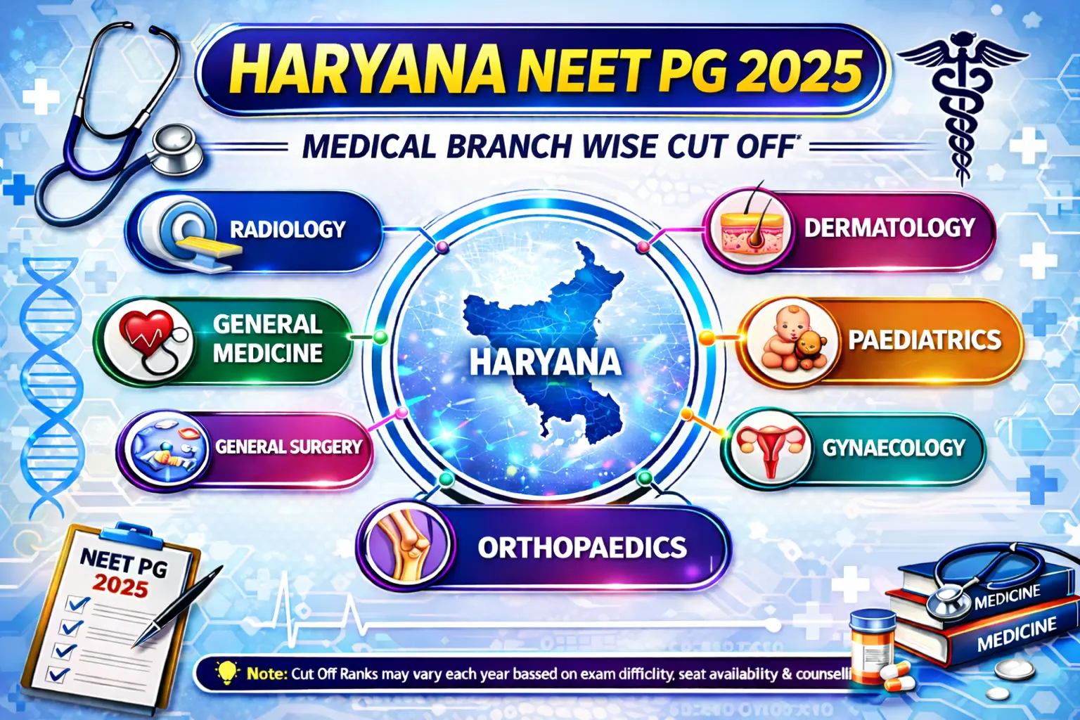 Haryana PG Medical Branch wise Cut Off 2025