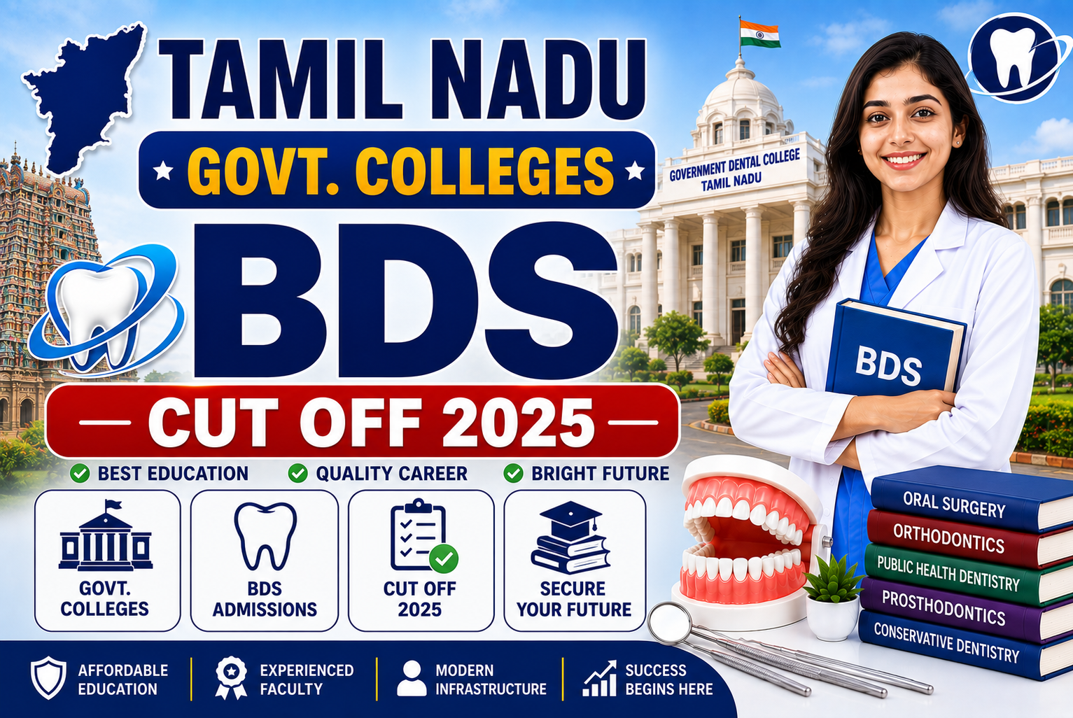 Tamil Nadu Govt. Colleges BDS Cut Off 2025